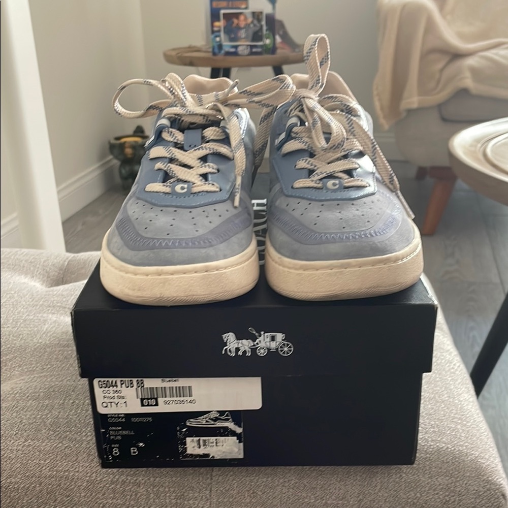 Coach Blue Cream Sneakers Stylish Comfort